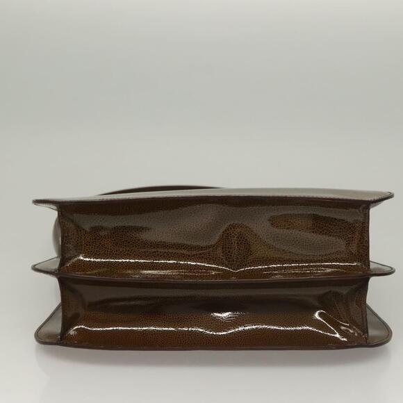 CELINE Shoulder Bag Patent Leather Khaki Silver - Picture 9 of 13